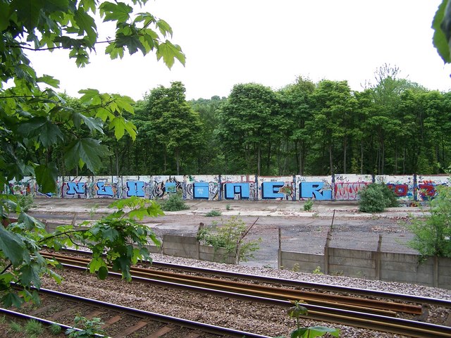 Graffiti alphabet painted on a wall near Woolley Wood, Sheffield. Photo: Terry Robinson.