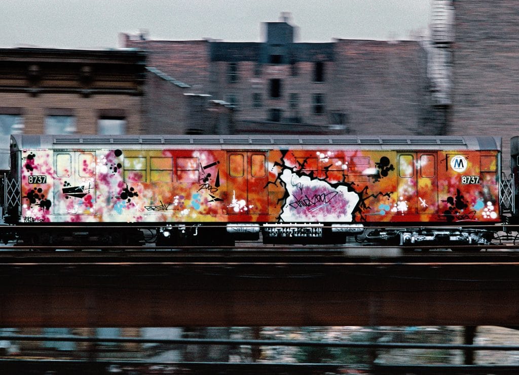 FUTURA 2000 BREAK subway train, New York, 1980. Photo: Martha Cooper.
