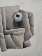 Floating eyes on gross letters, by easp 2023