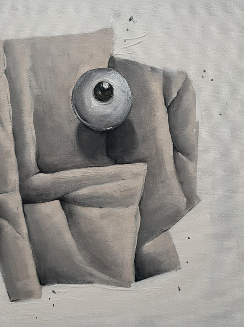 Floating eyes on gross letters, by easp 2023